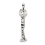 Sterling Silver Antiqued Trumpet Charm - Image 2