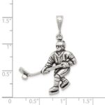 Sterling Silver Antiqued Hockey Player Charm - Image 4