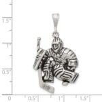 Sterling Silver Antiqued Hockey Player Charm - Image 4