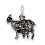 Sterling Silver Antiqued Goat Charm - Image 3