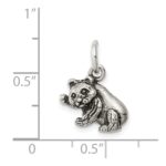Sterling Silver Antiqued Panda Bear Charm - Image 4