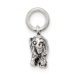 Sterling Silver Antiqued Elephant Charm - Image 2