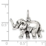 Sterling Silver Antiqued Elephant Charm - Image 4
