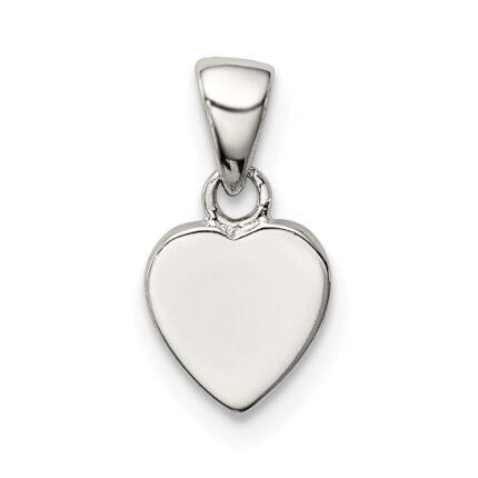 Sterling Silver Rhodium-plated Polished Heart Pendant