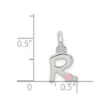 Sterling Silver Letter R with Enamel Pendant - Image 4