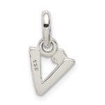 Sterling Silver Letter V with Enamel Pendant - Image 3