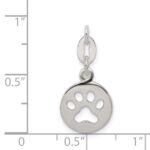 Sterling Silver Round Paw Print Pendant - Image 3