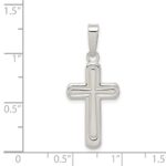 Sterling Silver Polished Cross Pendant - Image 3