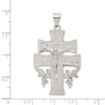 Sterling Silver Polished Large Caravaca INRI Crucifix Cross Pendant - Image 3