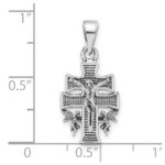 Sterling Silver Antiqued Mini INRI Crucifix Pendant - Image 3