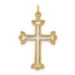 Sterling Silver Platinum-plated & Gold-tone Cross Pendant
