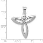 Sterling Silver Rhodium-plated Polished Trinity Celtic Pendant - Image 4
