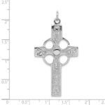 Sterling Silver Rhodium-plated Polished Celtic Cross Pendant - Image 4