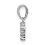 Sterling Silver Rhodium-plated Polished CZ Cross Pendant - Image 2