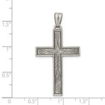 Sterling Silver Antiqued, Polished and Brushed Latin Cross Pendant - Image 3