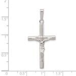 Sterling Silver Polished Hollow Crucifix Cross Pendant - Image 3