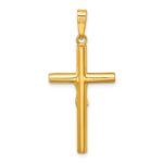 Sterling Silver Gold-tone Polished Crucifix Pendant - Image 3