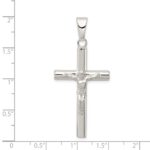 Sterling Silver Polished Hollow Crucifix Cross Pendant - Image 3