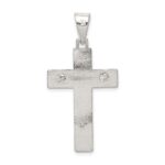 Sterling Silver Polished Box Cross Crucifix Pendant - Image 4