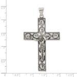 Sterling Silver Antiqued Beaded Filigree Crucifix Pendant - Image 3