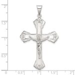 Sterling Silver Polished Crucifix Pendant - Image 4