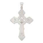 Sterling Silver Polished Crucifix Pendant - Image 4