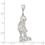 Sterling Silver Polished & Textured St. Lazarus Pendant - Image 3