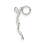 Sterling Silver Polished Mini Jesus Cross Chain Slide - Image 2