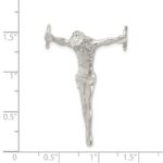 Sterling Silver Polished Jesus Cross Chain Slide Pendant - Image 3