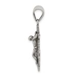Sterling Silver Antiqued Mini Mariner INRI Crucifix Pendant - Image 2