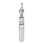 Sterling Silver Rhodium-plated Polished Cross Ash Holder Pendant - Image 2