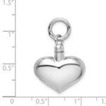 Sterling Silver Rhodium-plated Polished Puffy Heart Ash Holder Pendant - Image 4