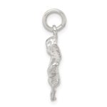 Sterling Silver Polished & Textured Angel Love Pendant - Image 2