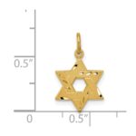 Sterling Silver Gold-tone Engraved Small Jewish Star Pendant - Image 3