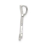 Sterling Silver Polished & Textured Letter H Initial Chain Slide - Image 2
