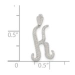 Sterling Silver Polished & Textured Letter K Initial Chain Slide - Image 4