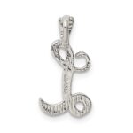 Sterling Silver Polished & Textured Letter L Initial Chain Slide - Image 3