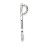 Sterling Silver Polished & Textured Letter R Initial Chain Slide - Image 2