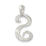 Sterling Silver Polished & Textured Letter S Initial Chain Slide - Image 3