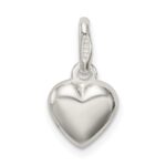 Sterling Silver Polished Puff Heart Charm - Image 3