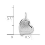 Sterling Silver Rhodium-plated satin and Polished Two Piece Heart Pendant - Image 4
