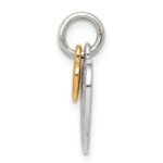 Sterling Silver Gold-plated Textured Love Charm Pendant - Image 2