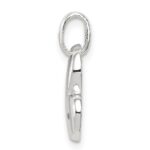 Sterling Silver Polished Diamond Heart Pendant - Image 2