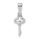Sterling Silver Rhodium-plated Children's Key Pendant - Image 3