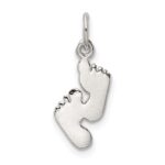 Sterling Silver Polished Feet Pendant - Image 4