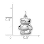 Sterling Silver Rhodium-plated Teddy Bear Pendant - Image 3