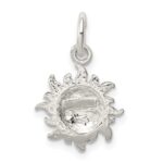 Sterling Silver Polished Face in Sun Pendant - Image 4