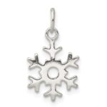 Sterling Silver Polished Snowflake Charm