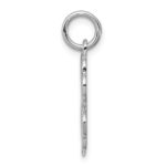 Sterling Silver Rhodium-plated Polished/Textured 4 Leaf Clover Pendant - Image 2