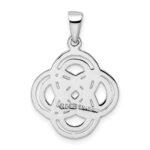 Sterling Silver Rhodium-plated Polished Celtic Knot Pendant - Image 3